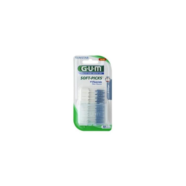 GUM 636 Soft Picks Fluoride Extra Large Μεσοδόντιες Οδοντογλυφίδες 40pcs