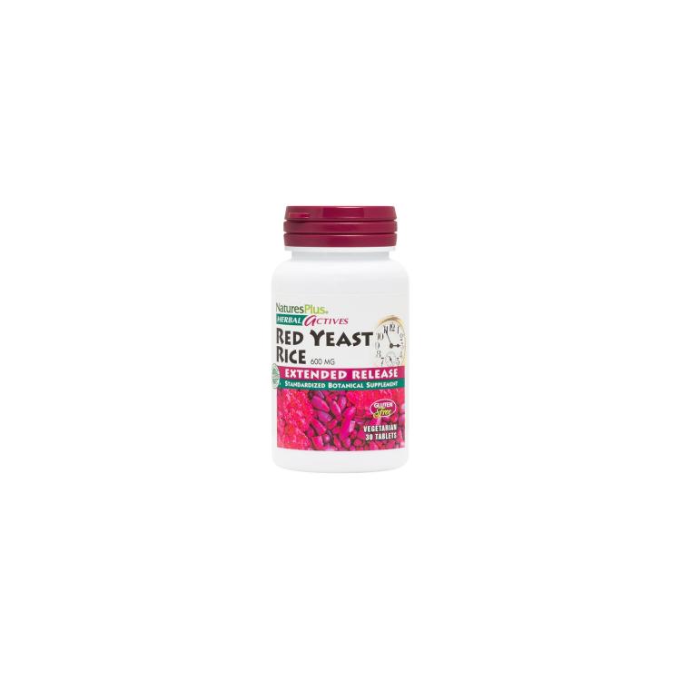 NATURES PLUS Herbal Actives Red Yeast Rice 600mg Extended Release 30vegicaps