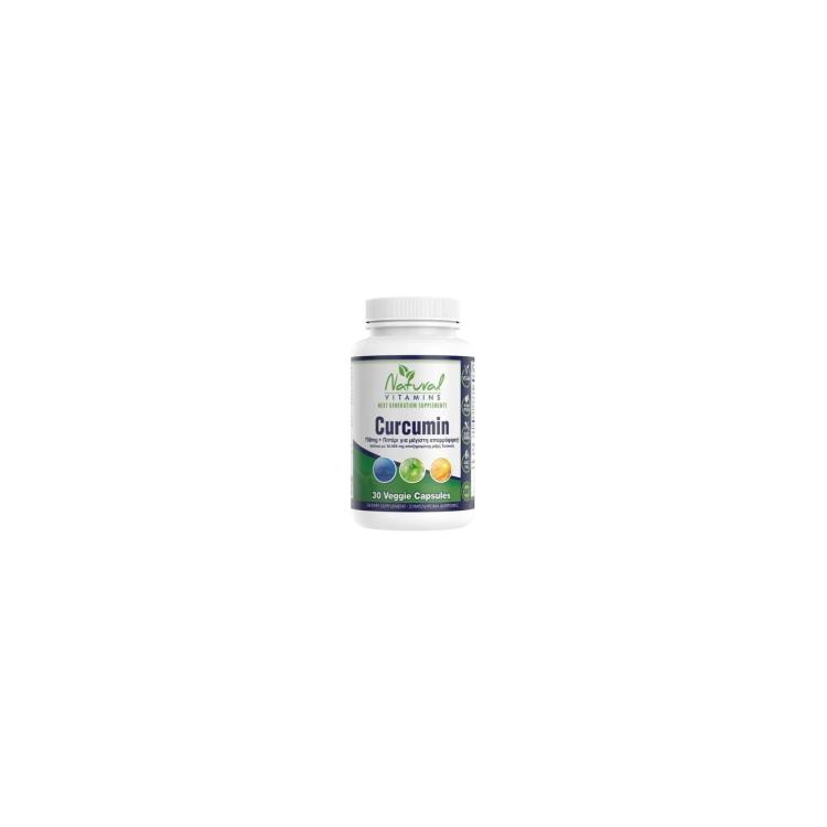 NATURAL VITAMINS Curcumin 750mg with Bioperine 30caps