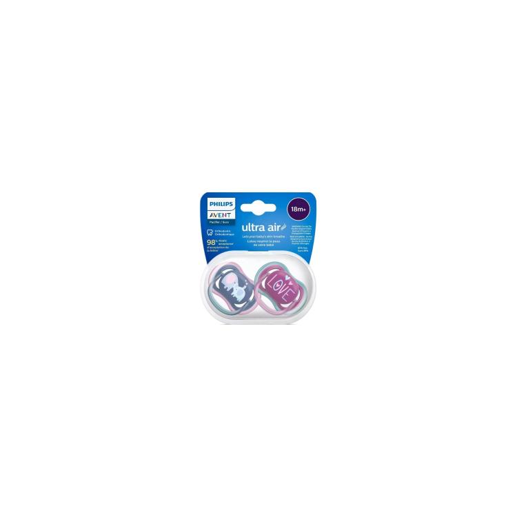 PHILIPS Avent Ultra Air Silicone Soother 18m+ Μπλε - Μωβ 2pcs