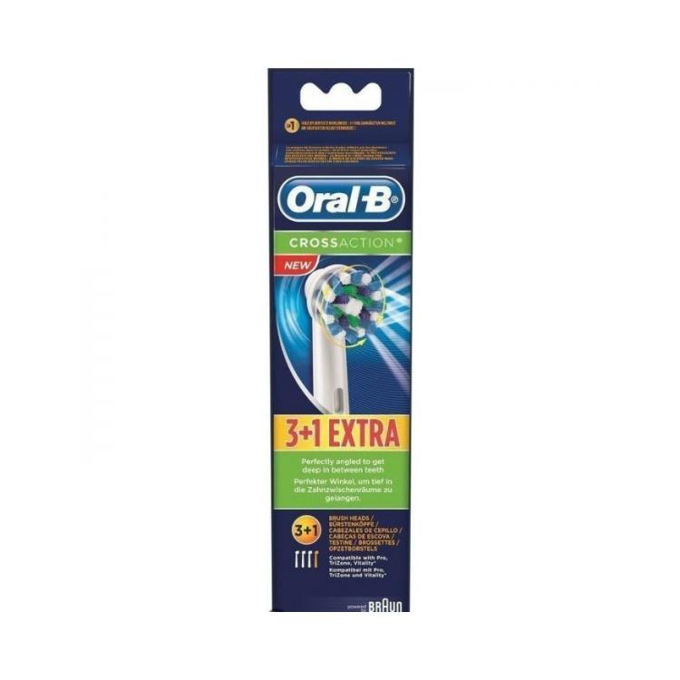 ORAL-B Cross Action Ανταλλακτικές Κεφαλές Για Ηλεκτρική Οδοντόβουρτσα 3+1 Extra pcs