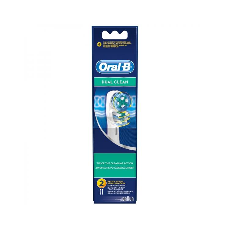 ORAL-B Dual Clean Ανταλλακτικές Κεφαλές για Ηλεκτρική Οδοντόβουρτσα 2pcs