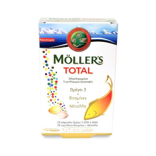 MOLLER'S Total Ωμέγα 3 28caps Βιταμίνες & Μέταλλα 28tabs