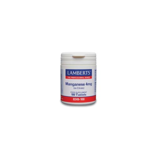 LAMBERTS Manganese 4mg (as Citrate) 100tabs