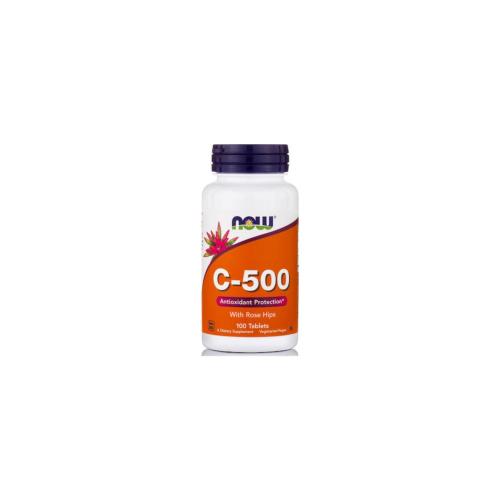 NOW FOODS Vitamin C 500mg Antioxidant Protection With Rose Hips 100tabs