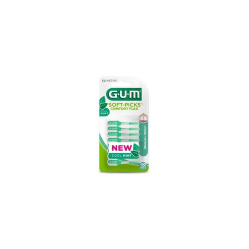 GUM 670 Soft Picks Comfort Flex Cool Mint Medium 40pcs