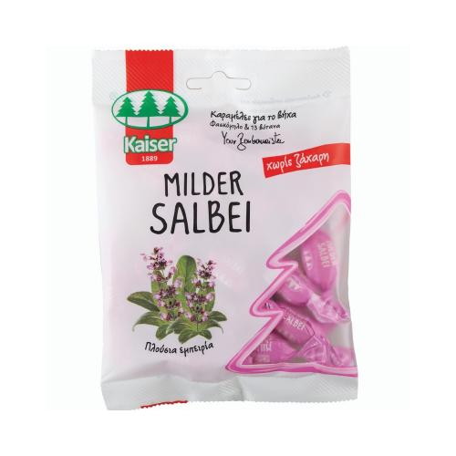 KAISER 1889 Milder Salbei Φασκόμηλο & 13 Βότανα Καραμέλες για το Βήχα 60gr