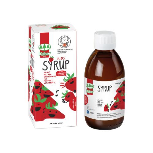 KAISER 1889 Kids Syrup Σιρόπι με Γεύση Φράουλα για τον Ερεθισμένο Λαιμό 200ml