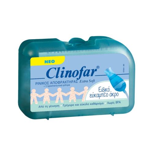OMEGA PHARMA Clinofar Extra Soft Ρινικός Αποφρακτήρας με 5 Προστατευτικά Φίλτρα