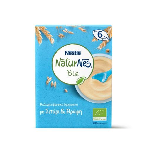 NESTLE Naturnes Bio Βρεφική Κρέμα Δημητριακά με Σιτάρι & Βρώμη 6m+ 200gr