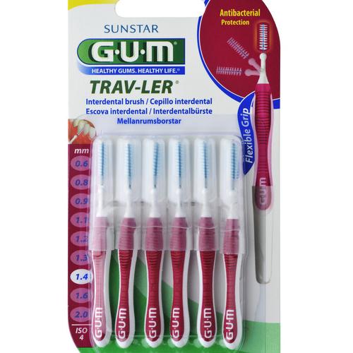 GUM Trav-ler Μεσοδόντια Βουρτσάκια 1.4mm Σε Χρώμα Φούξια 6pcs