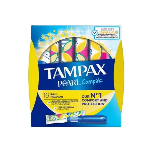 TAMPAX Compak Pearl Regular για Κανονική Ροή 16pcs
