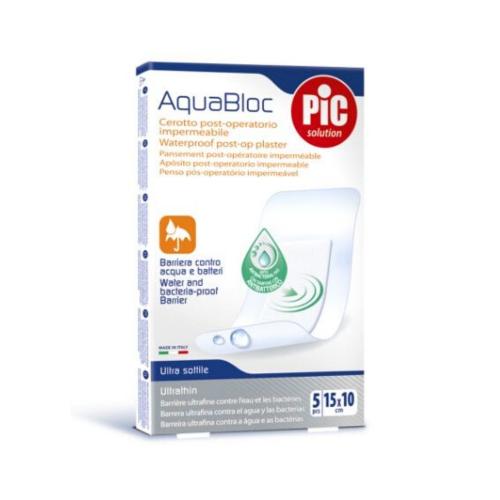 PIC SOLUTION AquaBloc Waterproof Post-op Plaster Ultrathin 10cm x 15cm 5pcs