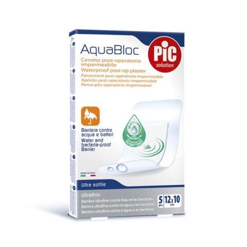 PIC SOLUTION AquaBloc Waterproof Post-op Plaster Ultrathin 12 x 10cm 5pcs