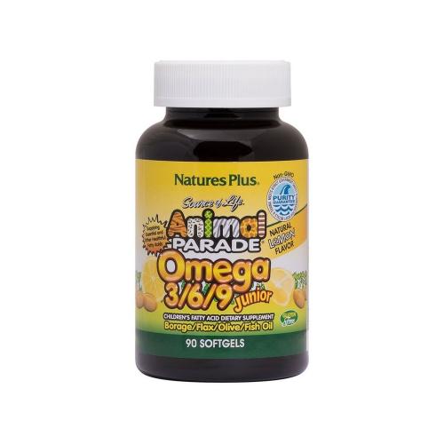 NATURE'S PLUS Source Of Life Animal Parade Omega 3 6 9 Junior 90softgels Λεμόνι